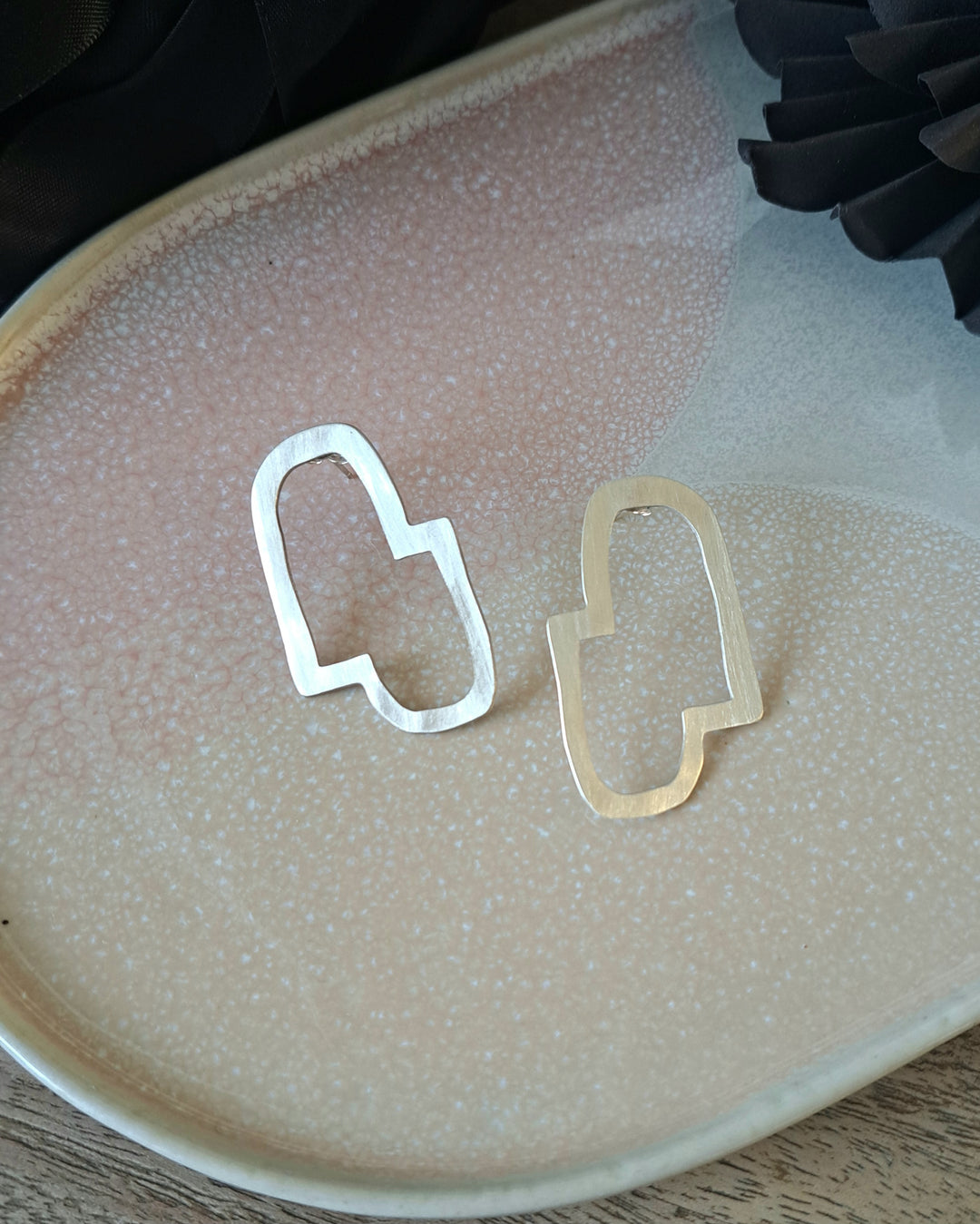 Connection II earrings - Abstract sterling silver earrings