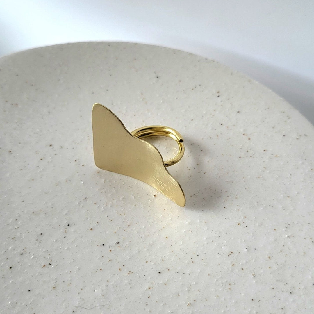 Dream ring - statement brass ring - Bold Lines Jewellery