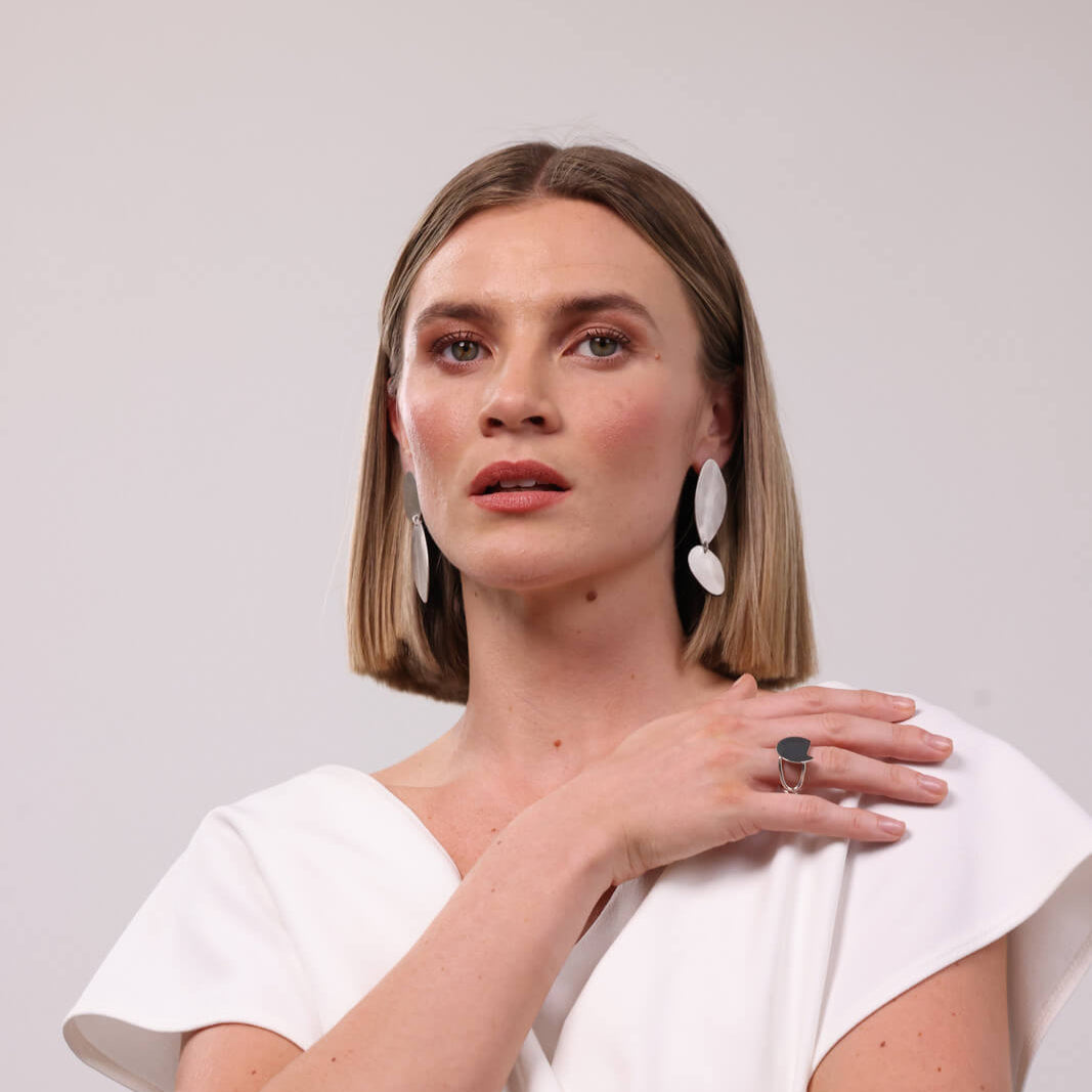 Fluidity Sterling Silver asymmetrical Earrings