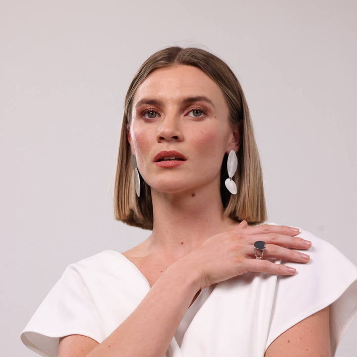 Fluidity Sterling Silver asymmetrical Earrings