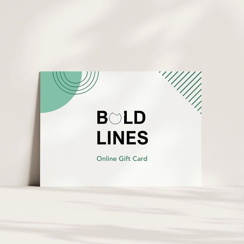 A Gift card mock up against a cream background