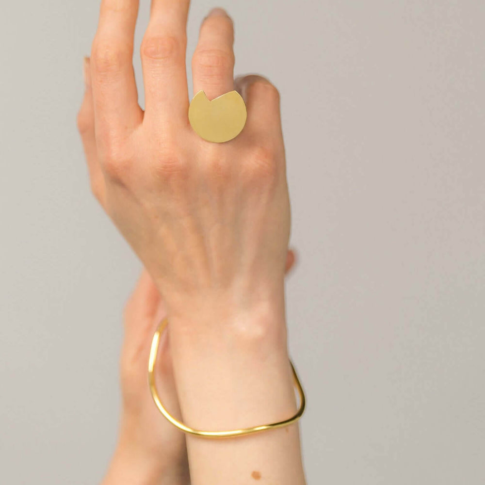 Imperfection earrings hoops and Balance ring gift set - Bold Lines Jewellery