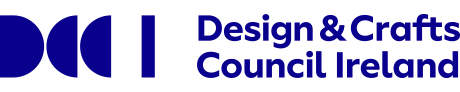 A photo of Design & crafts council Ireland blue and white logo 