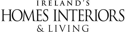 Text 'IRELAND'S HOMES INTERIORS & LIVING' in black on a white background
