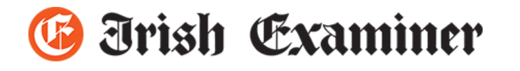 A photo of the Irish_Examiner newspaper black and orange logo