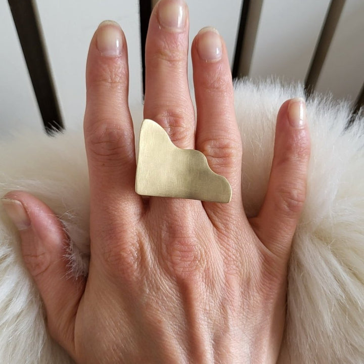 Dream ring - statement brass ring - Bold Lines Jewellery