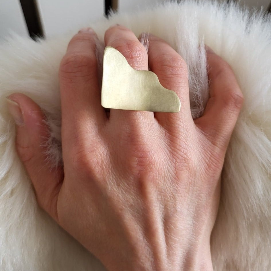 Dream ring - statement brass ring - Bold Lines Jewellery
