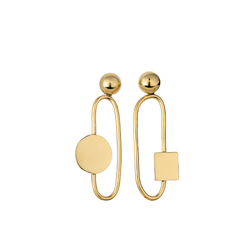 Andree Earrings - Gold plated brass geometric Earrings
