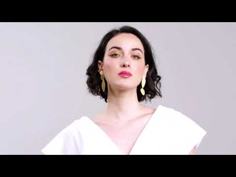 Composition ear cuff. Gold plated square ear cuff