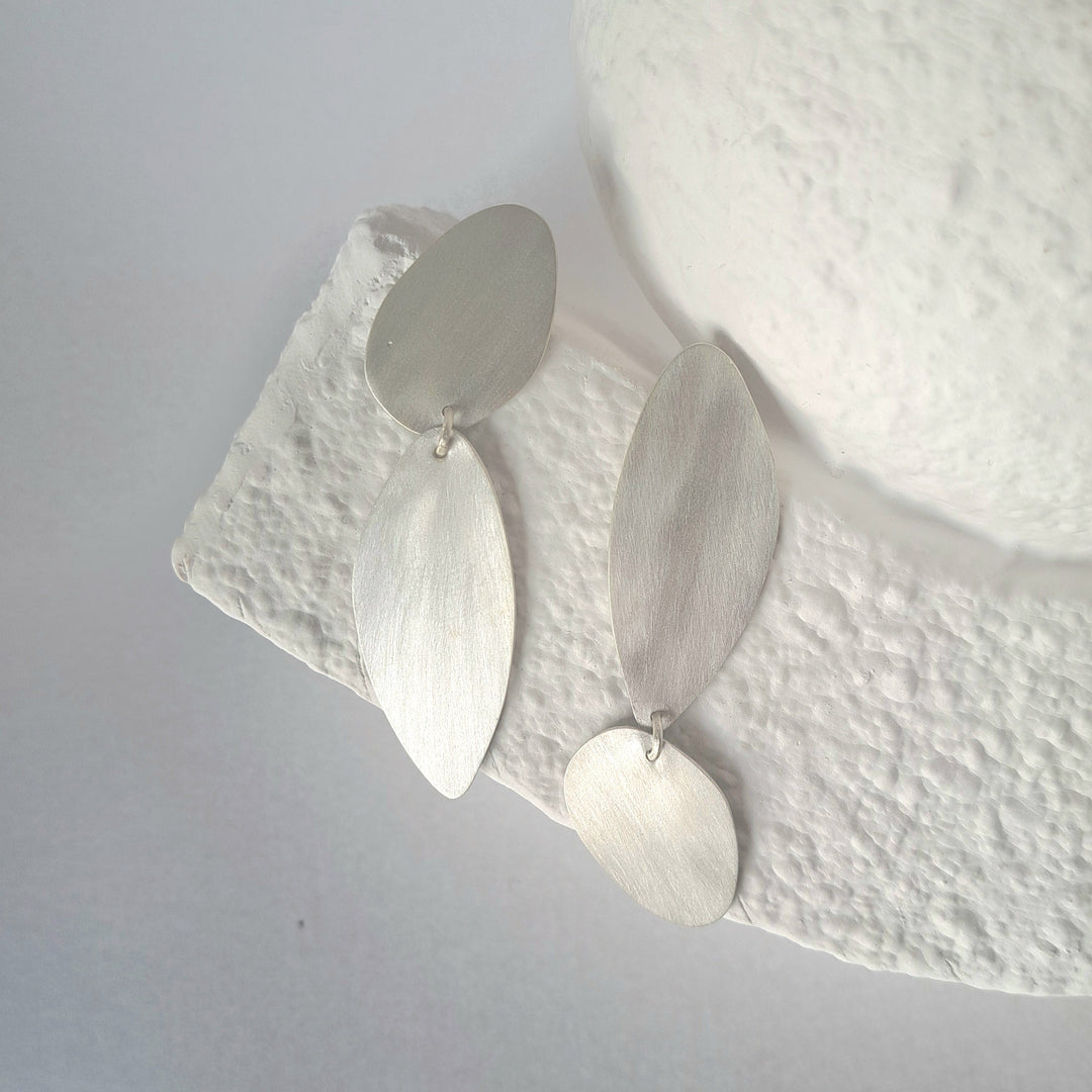 Fluidity Sterling Silver asymmetrical Earrings