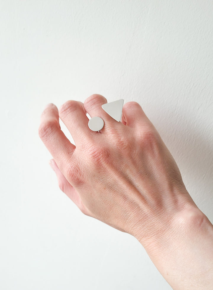 Soline geometric sterling silver ring