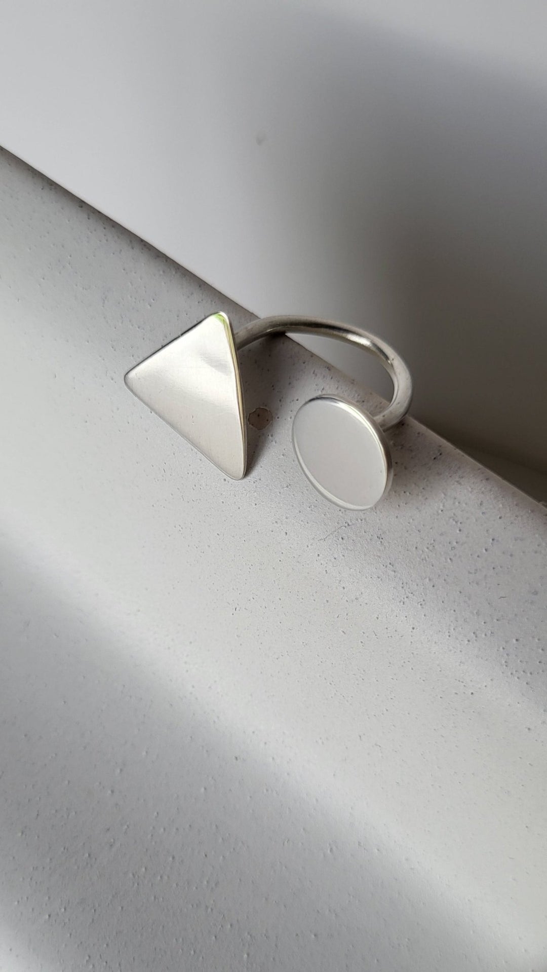 Soline geometric sterling silver ring