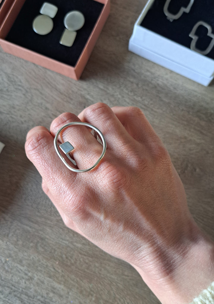 Imperfection ring - Geometric & Organic Gold Plated Brass Ring